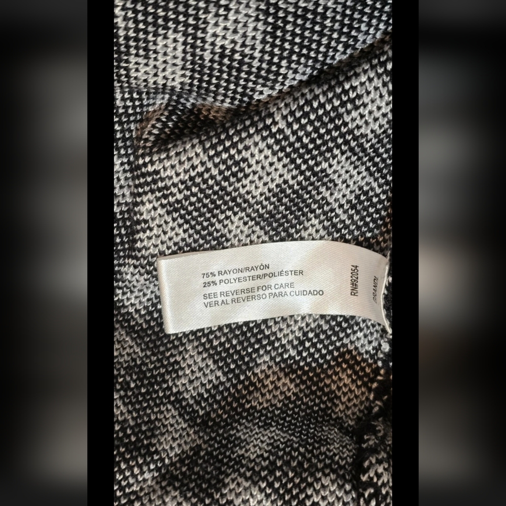 Vintage Carolyn Taylor Houndstooth Sweater Gold Button Shoulder Black White M - Picture 14 of 15